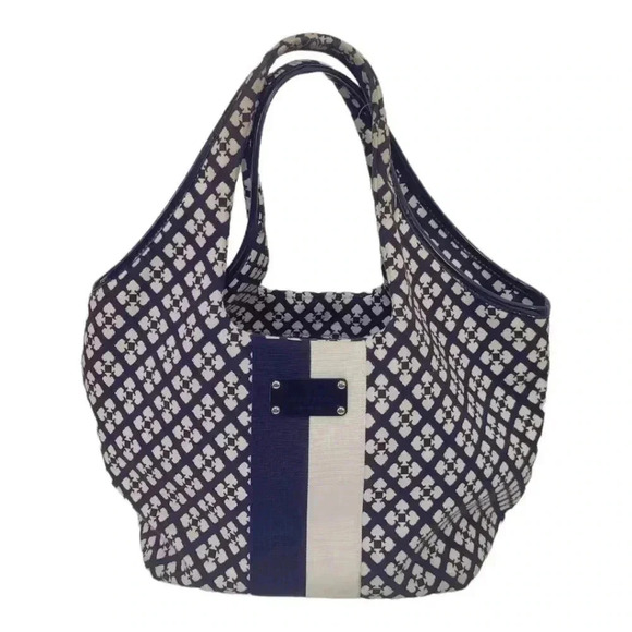 Kate Spade monogram canvas logo square style tote bag - Picture 1 of 15
